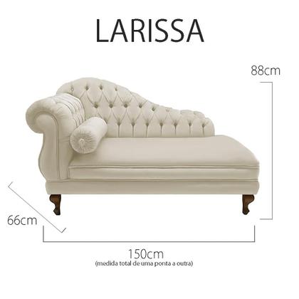 Imagem de Divã Recamier Namoradeira Larissa 150cm Esquerdo de Quem Senta Suede Bege - DL DECOR