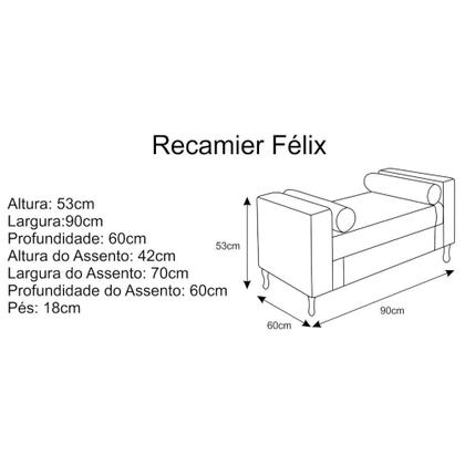 Imagem de Divã Recamier Sofá Félix 90 cm Sintético Branco - AM Decor