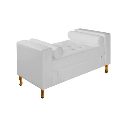 Imagem de Divã Recamier Sofá Félix 90 cm Sintético Branco - AM Decor