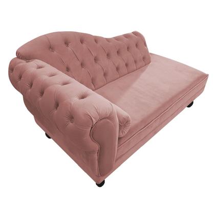 Imagem de Divã Recamier Sofá Juliana 140cm Lado Direito Suede Rose - AM Decor