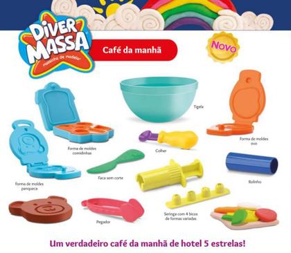 Imagem de Diver Massa Kit Café da Manhã - Divertoys - massinha criança, massa de modelar (8199)