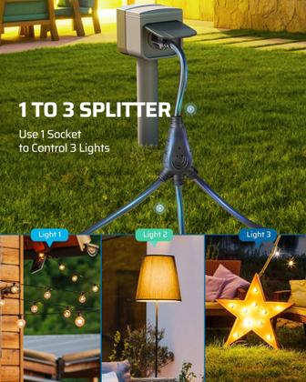 Imagem de Divisor de cabo de extensão DEWENWILS 1 a 3, 45cm 16/3 125V