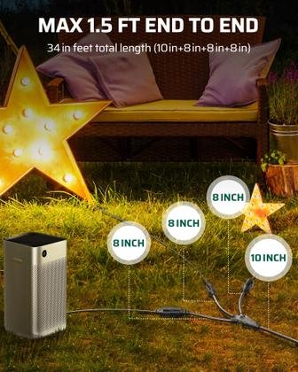 Imagem de Divisor de cabo de extensão DEWENWILS 1 a 3, 45cm 16/3 125V