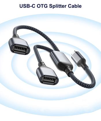 Imagem de Divisor de cabo USB C macho para USB duplo fêmea Basesailor