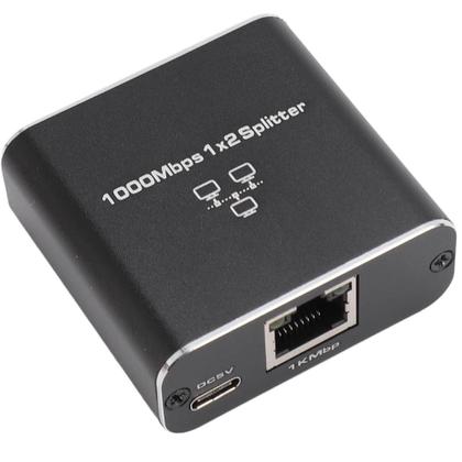 Imagem de divisor de Internet RJ45 1000Mbps de alta velocidade para cabo Cat 5/5e/6/7/8 2 dispositivos