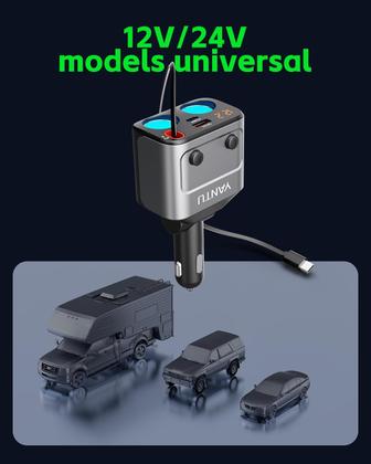 Imagem de Divisor de Isqueiro de Carro YANTU 184W - com 2 Adaptadores