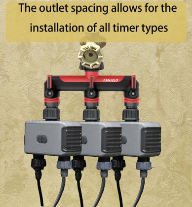 Imagem de Divisor de mangueira de jardim FANJELO Divisor de bico de 3 vias com válvula