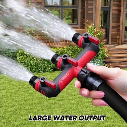 Imagem de Divisor de mangueira de jardim FANJELO Divisor de bico de 3 vias com válvula