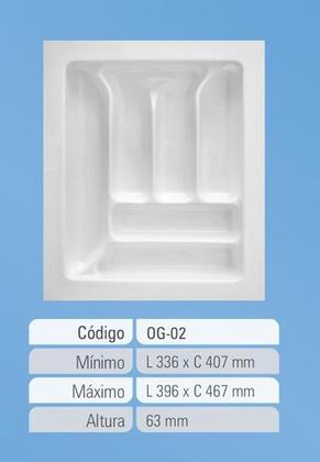 Imagem de Divisor de Talher OG02 BRANCO MIN L336 X C407 MAX L396 X C467 MM
