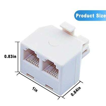 Imagem de Divisor de telefone, adaptador RF, 2 vias, conector de parede RJ11 6P4C, pacote com 4