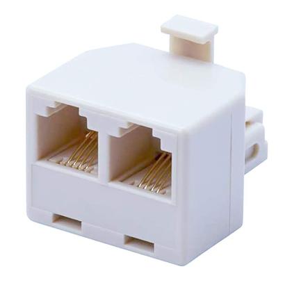 Imagem de Divisor de telefone, adaptador RF, 2 vias, conector de parede RJ11 6P4C, pacote com 4
