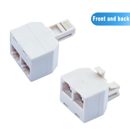 Imagem de Divisor de telefone, adaptador RF, 2 vias, conector de parede RJ11 6P4C, pacote com 4