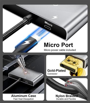 Imagem de Divisor DisplayPort para HDMI duplo+adaptador DP 4K @60Hz