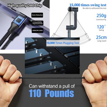 Imagem de Divisor estéreo USB-C para cabo duplo de 6,35 mm e 1/4 polegada Y Smithok