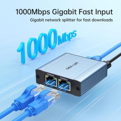Imagem de Divisor Ethernet MT-VIKI Cabo Cat8 de 1 a 2 Gigabit 1000 Mbps