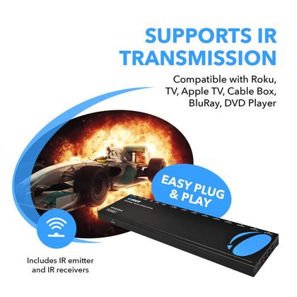 Imagem de Divisor extensor HDMI OREI 4K 1x8 sobre cabo CAT 6/7 de 165 pés