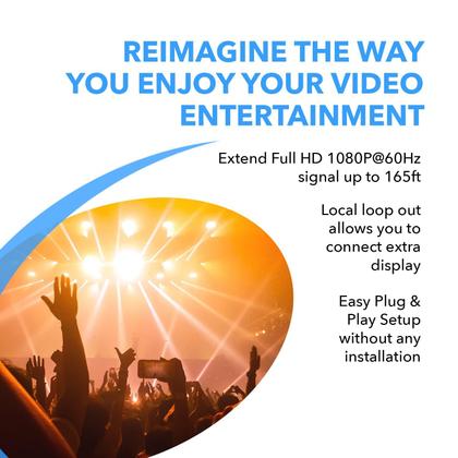 Imagem de Divisor extensor HDMI OREI 4K 1x8 sobre cabo CAT 6/7 de 165 pés
