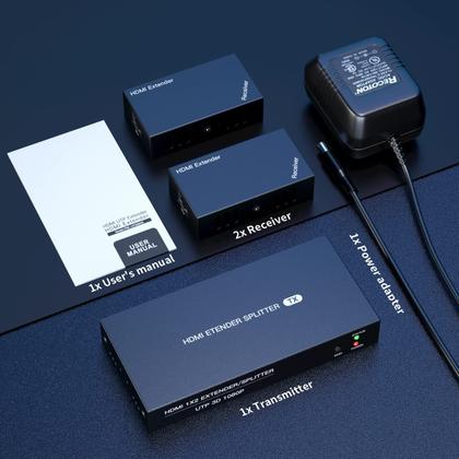 Imagem de Divisor extensor HDMI PAYTEK 1x2 1080P @60Hz sobre Cat 5E/6/7