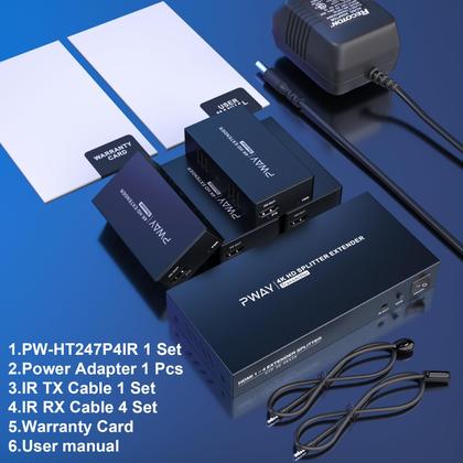 Imagem de Divisor extensor HDMI PAYTEK 1x4 HD 4K @60Hz via Ethernet