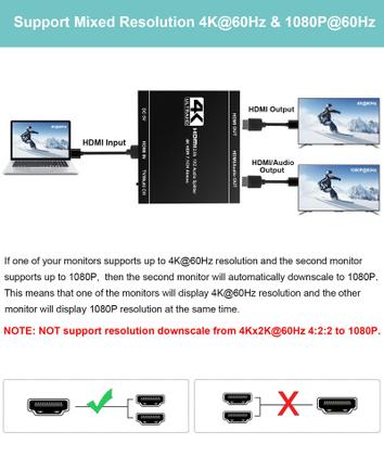 Imagem de Divisor HDMI avedio conecta saída 4K @60Hz 1x2 com saída de áudio
