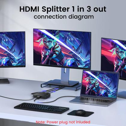 Imagem de Divisor HDMI avedio links 1x3 4K @30Hz com cabo 1080P @60Hz
