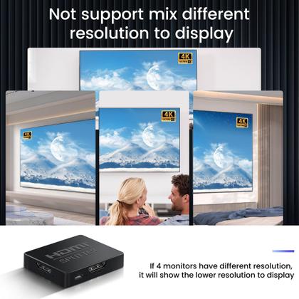 Imagem de Divisor HDMI avedio links 1x4 4K 30Hz com cabo 1 entrada e 4 saídas