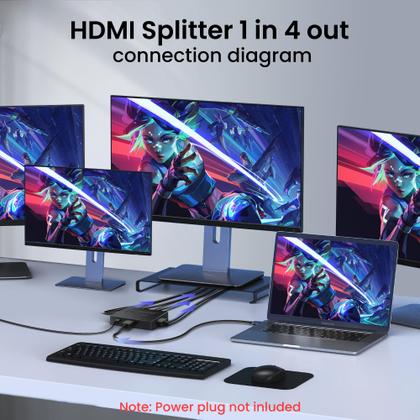 Imagem de Divisor HDMI avedio links 1x4 4K 30Hz com cabo 1 entrada e 4 saídas