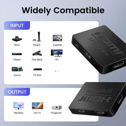 Imagem de Divisor HDMI avedio links 1x4 4K 30Hz com cabo 1 entrada e 4 saídas