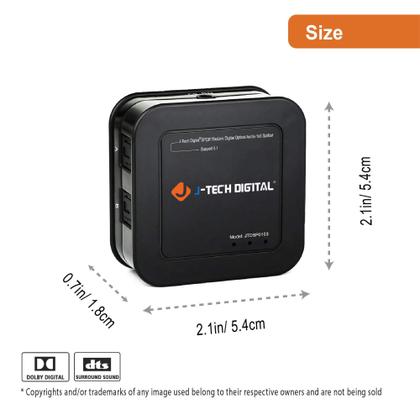 Imagem de Divisor óptico J-Tech Digital 1x3 SPDIF de transmissão de áudio