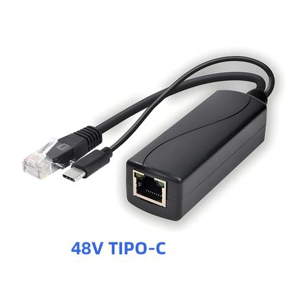 Imagem de Divisor POE De 48V Para 5V 12V Para Huawei Hikvision Bobcat Raspberry Pi Micro USB Tipo-C BarrelJack