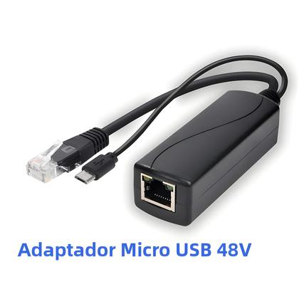 Imagem de Divisor POE De 48V Para 5V 12V Para Huawei Hikvision Bobcat Raspberry Pi Micro USB Tipo-C BarrelJack