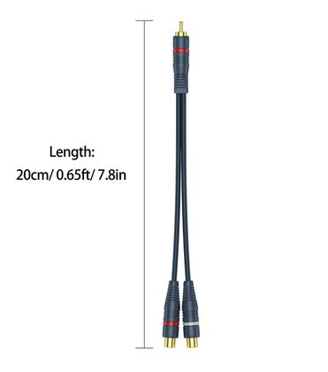 Imagem de Divisor RCA DTeeDck, 1 macho para 2 fêmeas, pacote com 2 unidades com cabo de 0,2 m