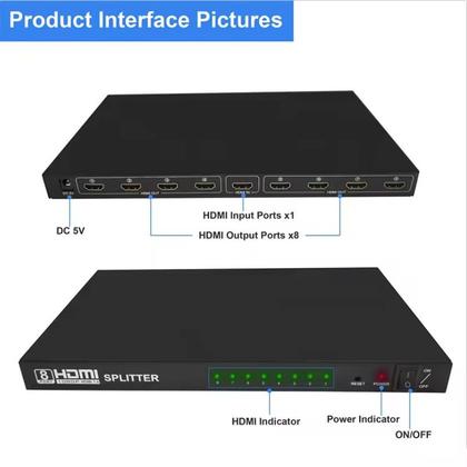 Imagem de Divisor Splitter HDMI 8 Saídas 1080p 4K Knup KP-SW100
