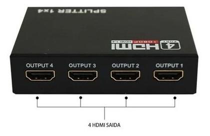 Imagem de Divisor Splitter Hub Hdmi 1x4 Distribuidor Compatível P4 Xbox Tv Pc