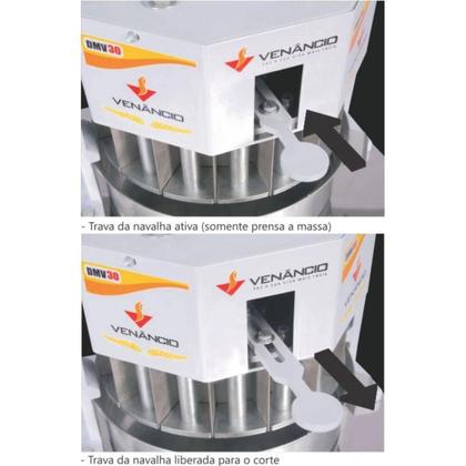 Imagem de Divisora De Massa Dmv30 Pedestal Com Mesa E Navalha Em Inox - Venancio