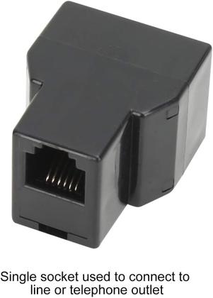 Imagem de Divisores de linha telefônica Uvital RJ12 6P6C 3 fêmeas, pacote com 50