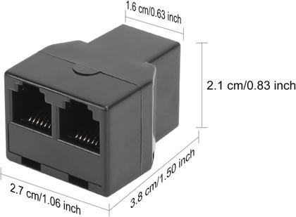 Imagem de Divisores de linha telefônica Uvital RJ12 6P6C 3 fêmeas, pacote com 50