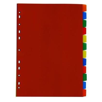 Imagem de Divisoria P/ Fichario Colorida Plastica Pvc 12 Unidades ACP