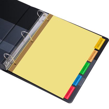 Imagem de Divisórias de encadernação de papel Amazon Basics de 3 anéis com 5 abas e 6 conjuntos