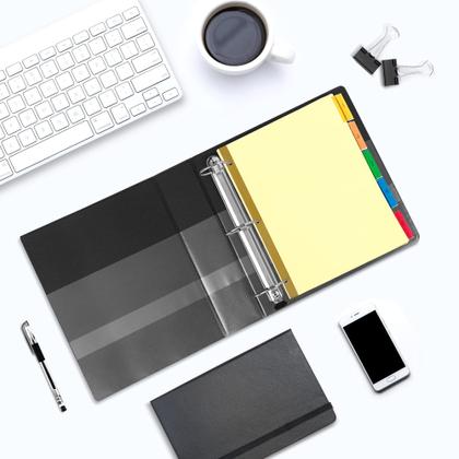 Imagem de Divisórias de encadernação de papel Amazon Basics de 3 anéis com 5 abas e 6 conjuntos