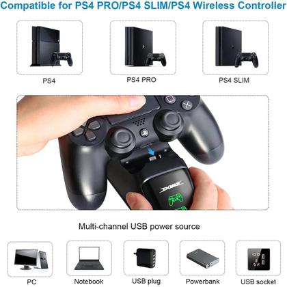 Imagem de Dobe Base de carregamento dupla para controle sem fio Playstation 4 PS4 para PS4, Slim, Pro