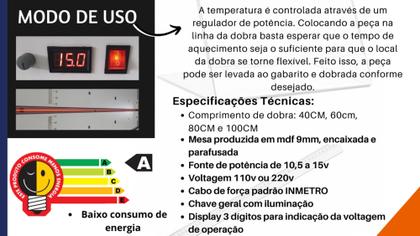 Imagem de Dobradeira manual de chapas de acrílico e termoplásticos 400mm e 600mm