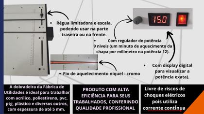 Imagem de Dobradeira manual de chapas de acrílico e termoplásticos 800mm