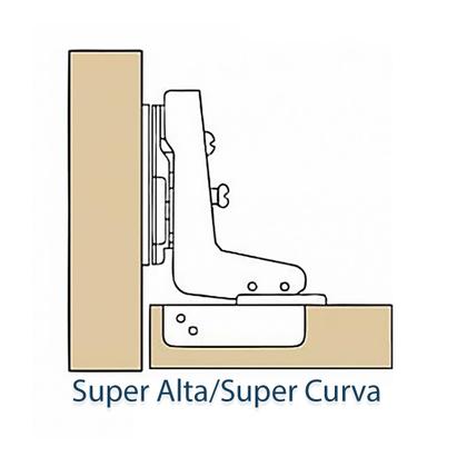Imagem de Dobradiça Amortecedor Copo 35mm INOX Super Alta-Curva Calço Clip Renna Slow