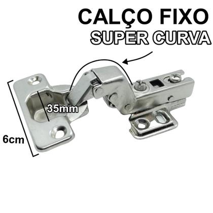 Imagem de Dobradiça Amortecedor Super Curva Calço Fixo 35mm 07 Pares