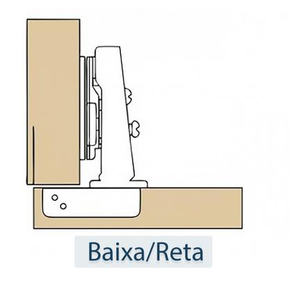 Imagem de Dobradiça Com  Amortecedor Copo 35mm Reta Calço fixo Renna Slow