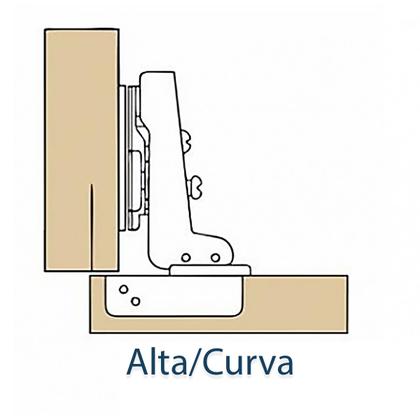 Imagem de Dobradiça Com  Amortecedor Curva Alta Copo 35mm Calço Solto Renna Slid - ON