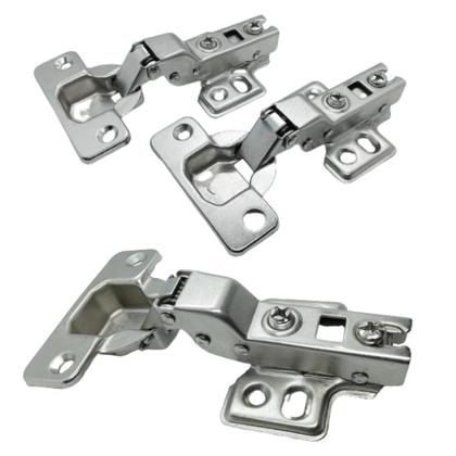 Imagem de Dobradiça Curva Calço Fixo Amortecedor 35mm Móveis 04 Peças