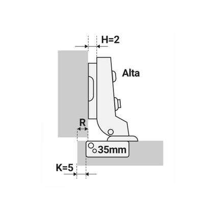 Imagem de Dobradiça Curva Sem Mola 35 Mm