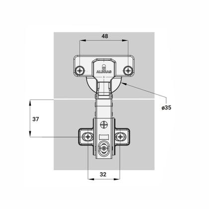 Imagem de Dobradiça Curva Sem Mola 35 Mm